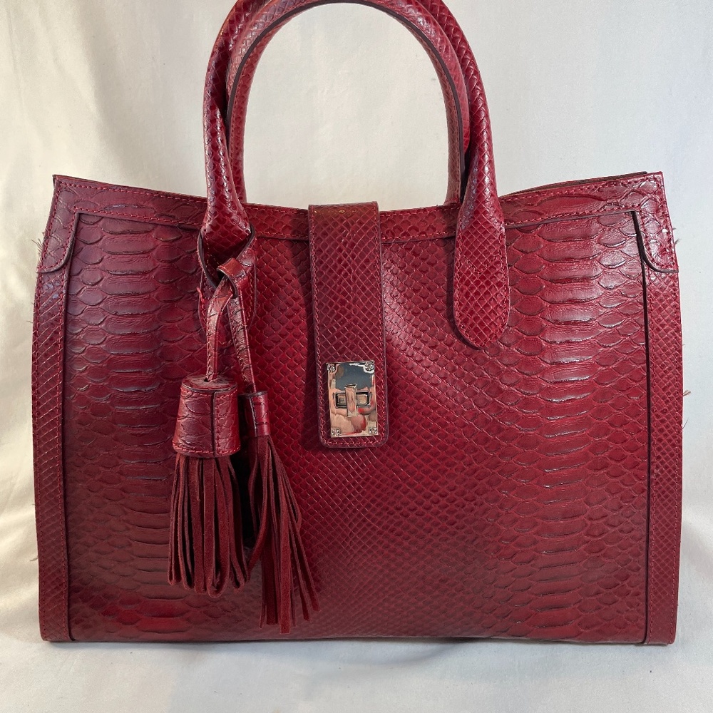 Beautiful red leather bag